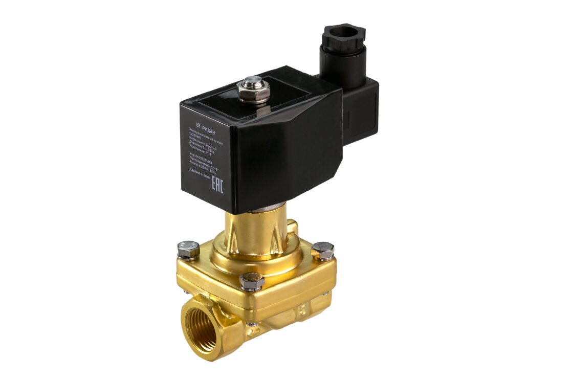 Клапан электромагнитный EV225WR, G 2, PTFE, нормально закрытый, 0,3…6 бар, с катушкой 24В, 50 Гц РИДАН Ридан 042U325016R