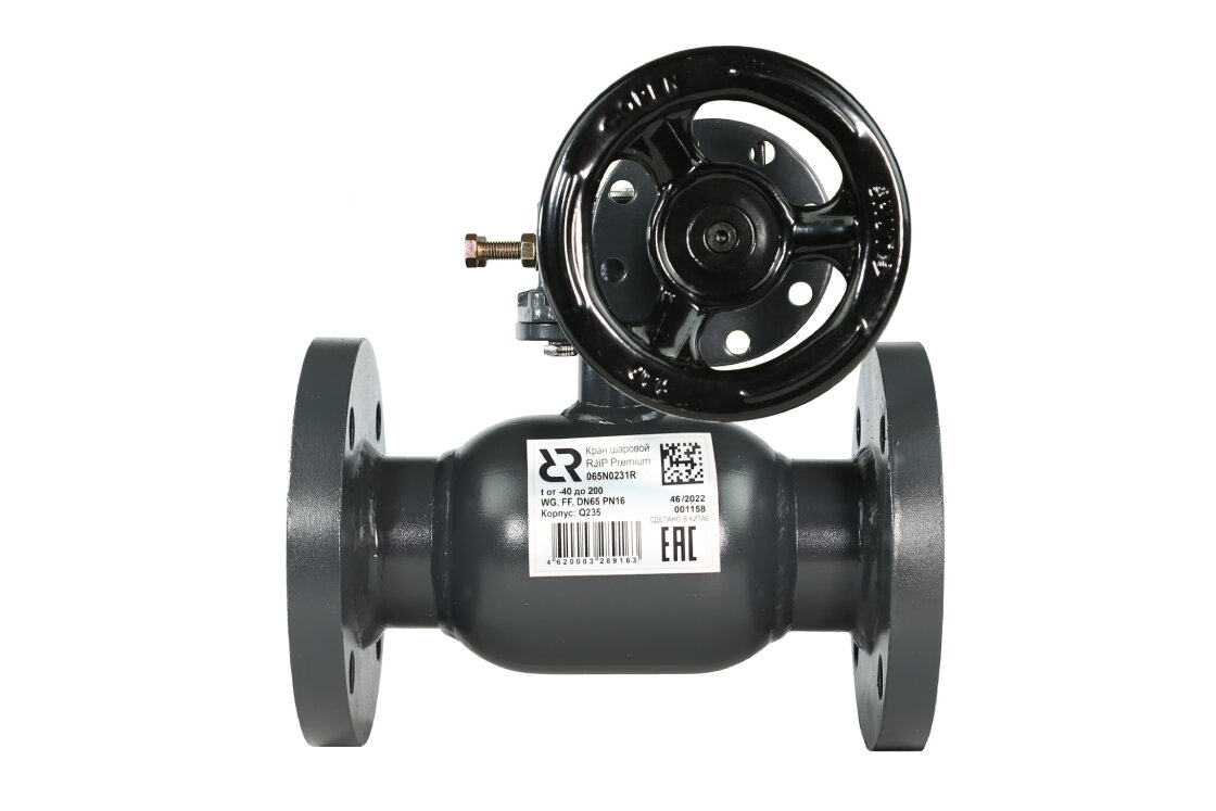 RJIP Premium Кран шаровой FF DN100 PN16 WG (фланцевый, с редуктором, стандартный проход) РИДАН Ридан 065N0241R