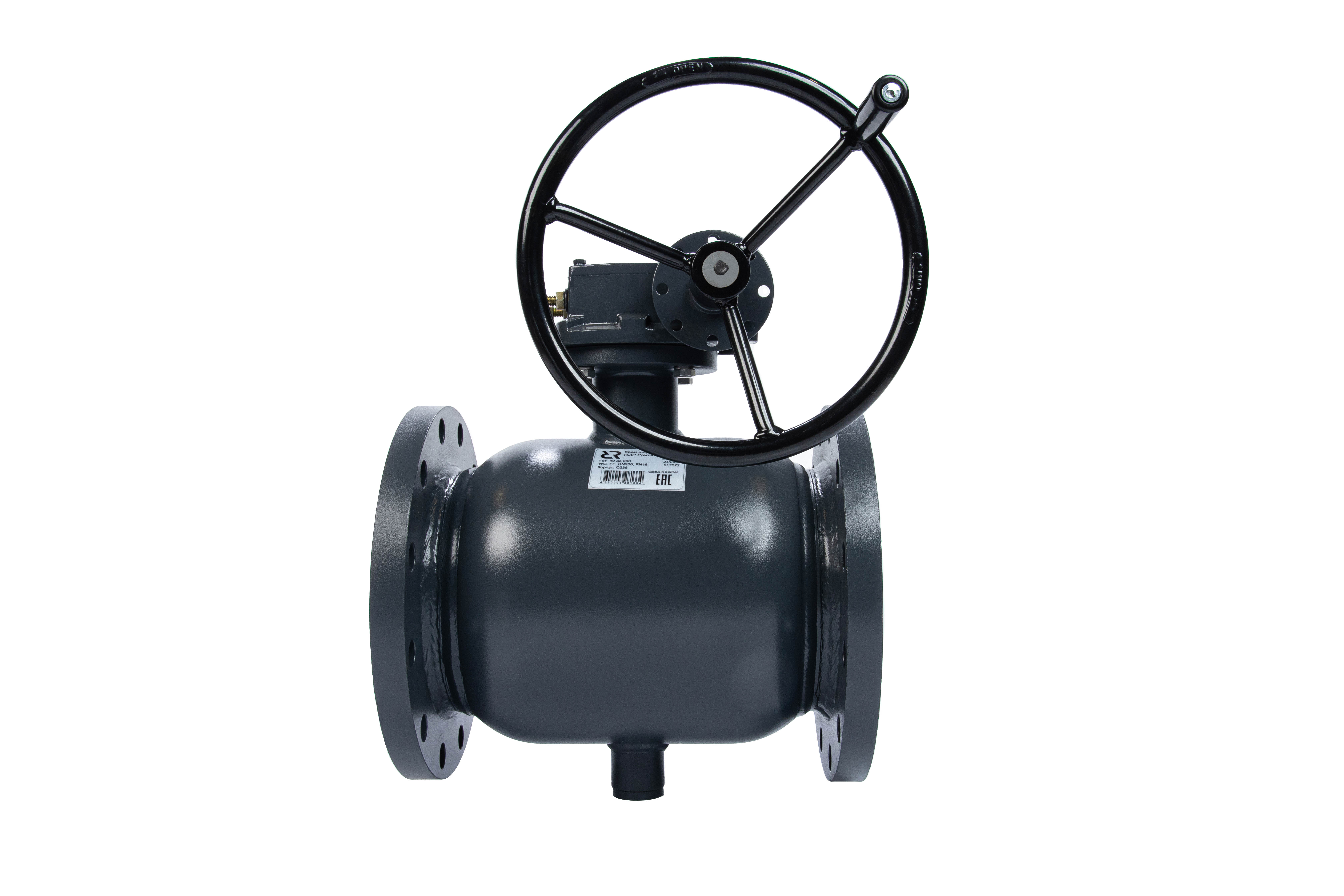 RJIP Premium Кран шаровой FF DN200 PN16 WG (фланцевый, с редуктором, стандартный проход) РИДАН Ридан 065N0256GR