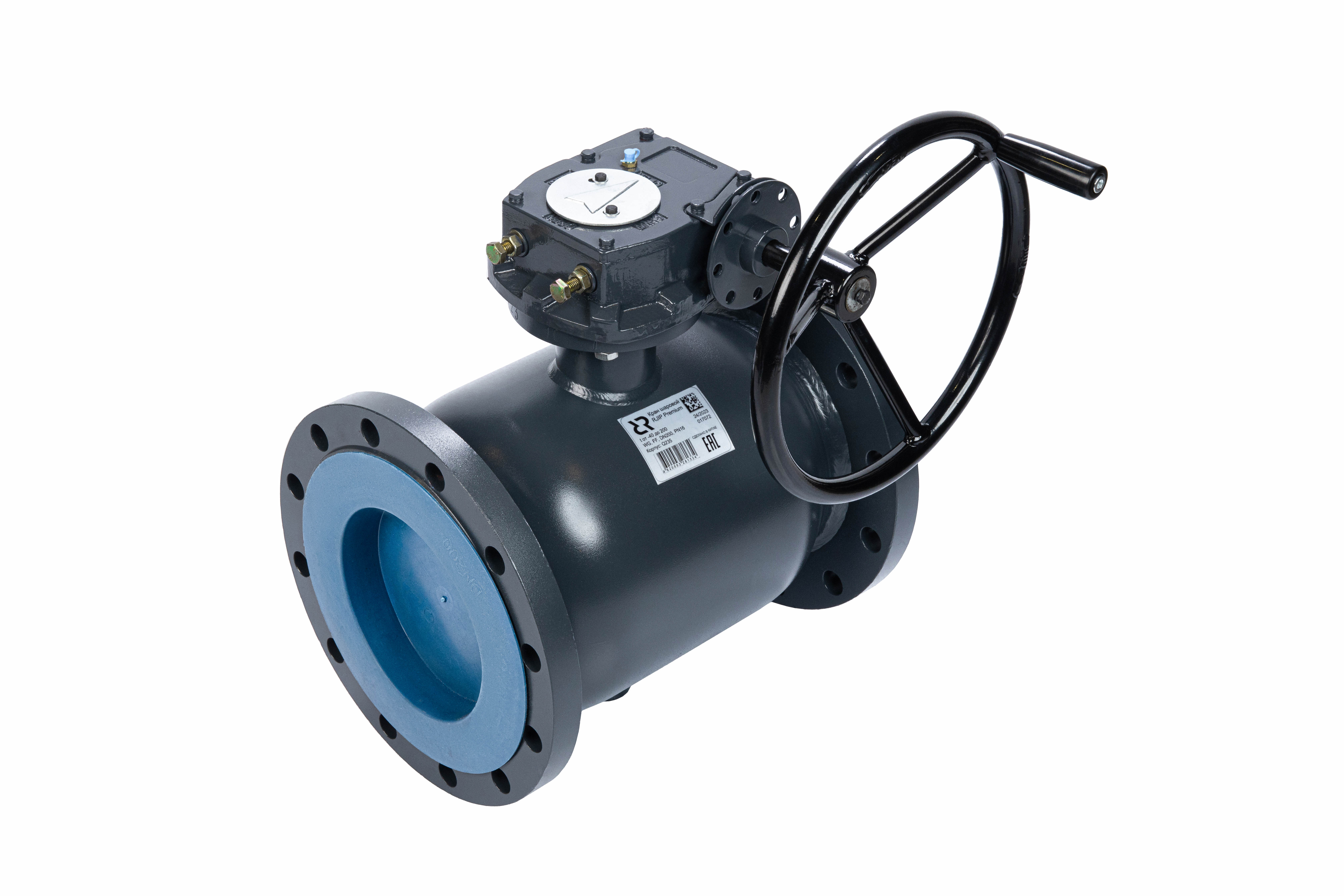 RJIP Premium Кран шаровой FF DN400 PN16 WG (фланцевый, с редуктором, стандартный проход) РИДАН Ридан 065N0276GR