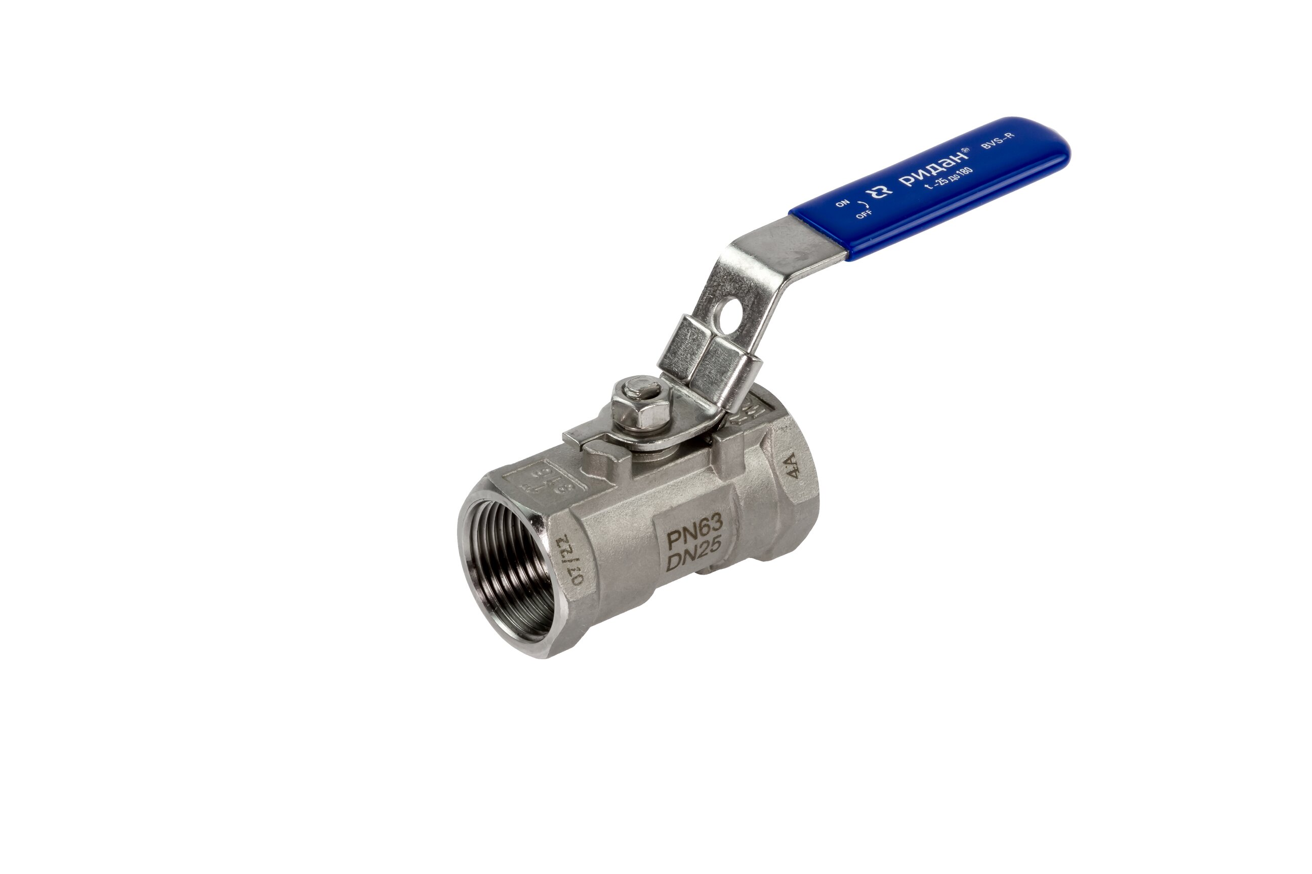 BVS-R Шаровый кран резьбовой DN50 PN63, с рукояткой, корпус коррозионностойкая сталь, шар коррозионностойкая сталь AISI316; уплотнение по шару R-PTFE (15% C) РИДАН Ридан 082X4607R