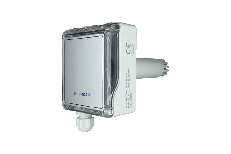 Датчик (преобразователь) CO2 канальный RCD200, IP41, выходной сигнал 0-10В, чувствительный элемент NDIR РИДАН Ридан 097U0030R
