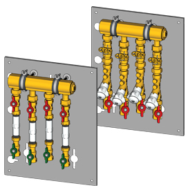 Узлы многоквартирные 1 1/4" x 3/4" /3 зон GE550-3 Giacomini GE550Y114