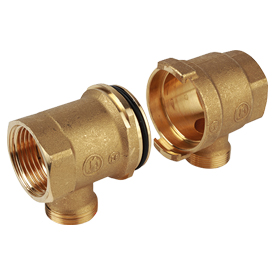 Два крайних элемента модульного коллектора с отводом 3/4" x 16 x DN25 R580T Giacomini R580TY004