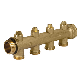 Сборный коллектор с отсечными балансировочными клапанами 1" x 3/4"E /4 R583S Giacomini R583SY114