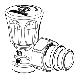 Угловой ручной клапан компактный 1/2" R705A Giacomini R705X013