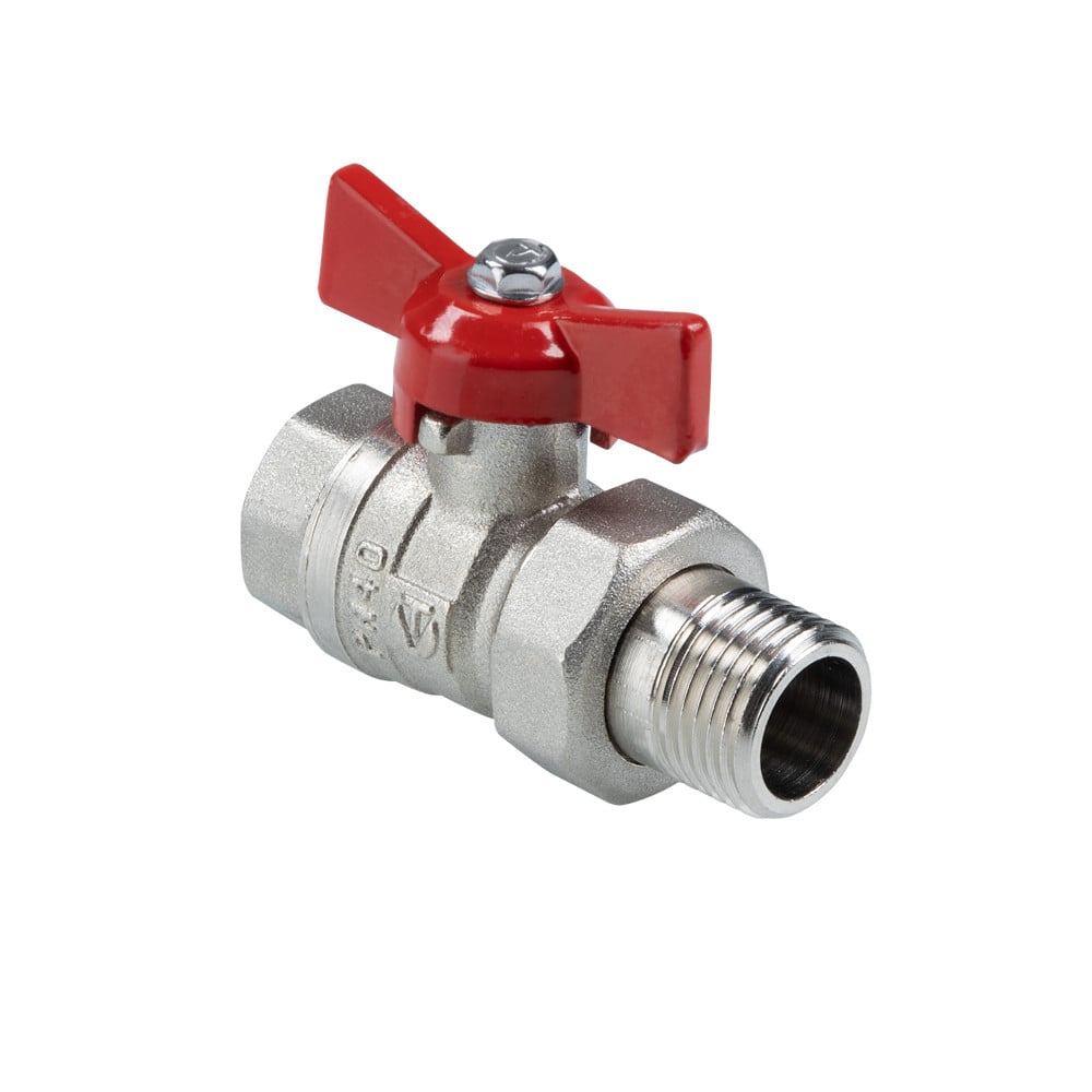 Шаровой кран «СТАНДАРТ» никелированный (ГОСТ) c полусгоном 3/4" VALTEC Valtec VT.127.N.05