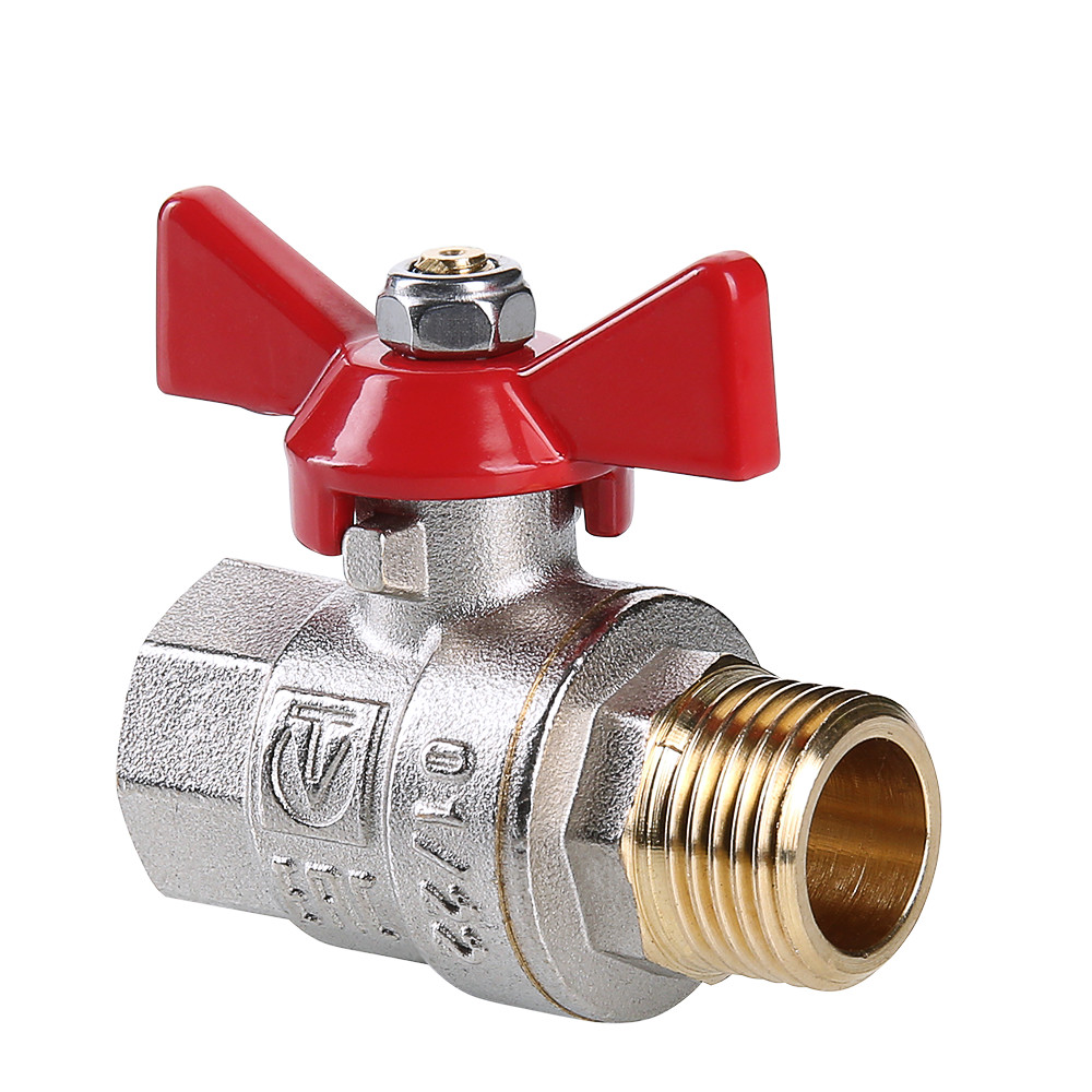Кран шаровой BASE с ручкой-бабочкой и внутренней–наружной резьбой 1/2" VALTEC Valtec VT.218.N.04