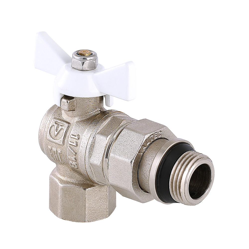 Кран шаровой BASE угловой с полусгоном и дополнительным уплотнением 1/2" VALTEC Valtec VT.228.NRW.04