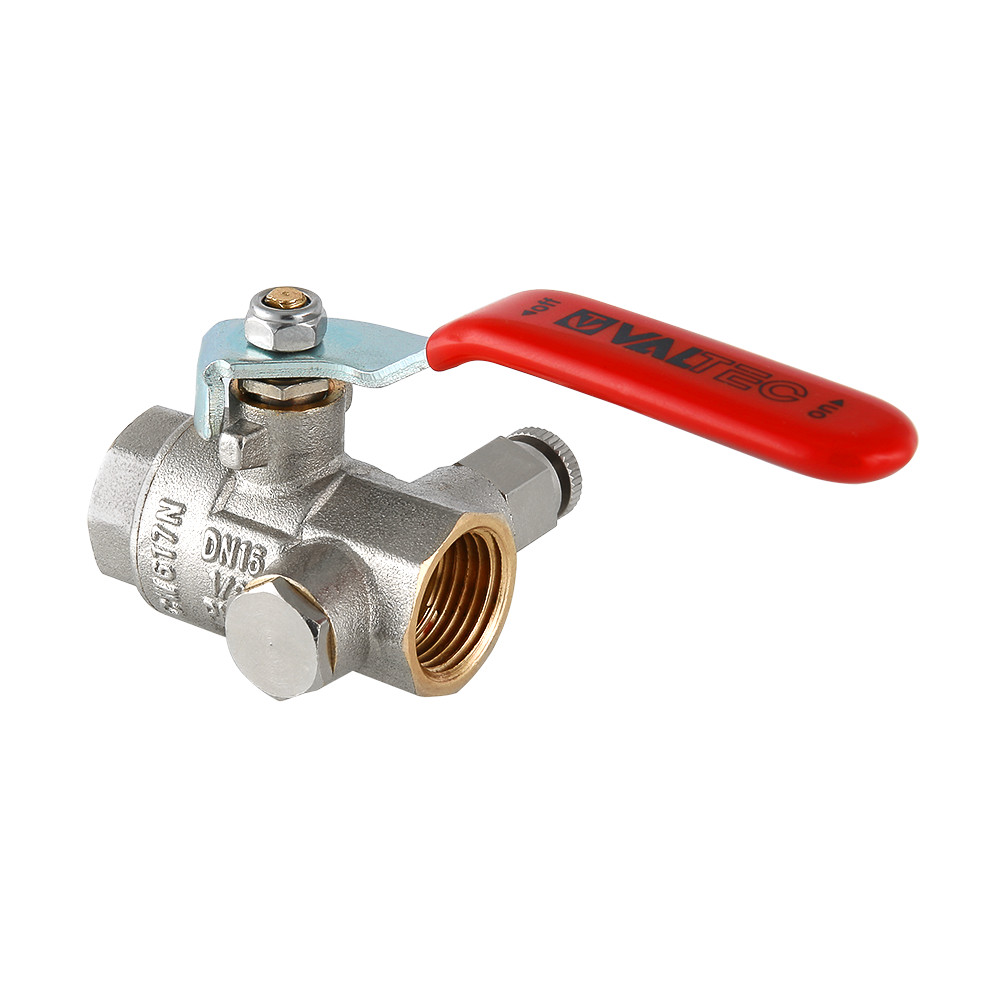 Кран шаровой муфтовый с дренажем и воздухоотводчиком 1/2" VALTEC Valtec VT.245.N.04