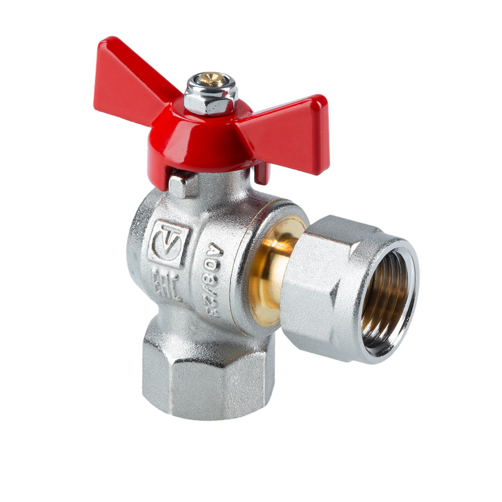 Кран шаровой угловой с накидной гайкой и внутренней резьбой 3/4" х 3/4" VALTEC Valtec VT.266.N.0505