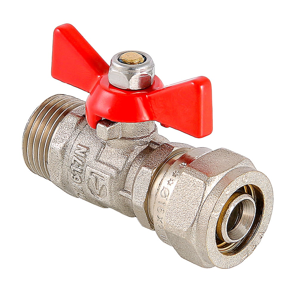 Кран шаровой с обжимным соединением и наружной резьбой 16 х 1/2" VALTEC Valtec VT.341.N.1604