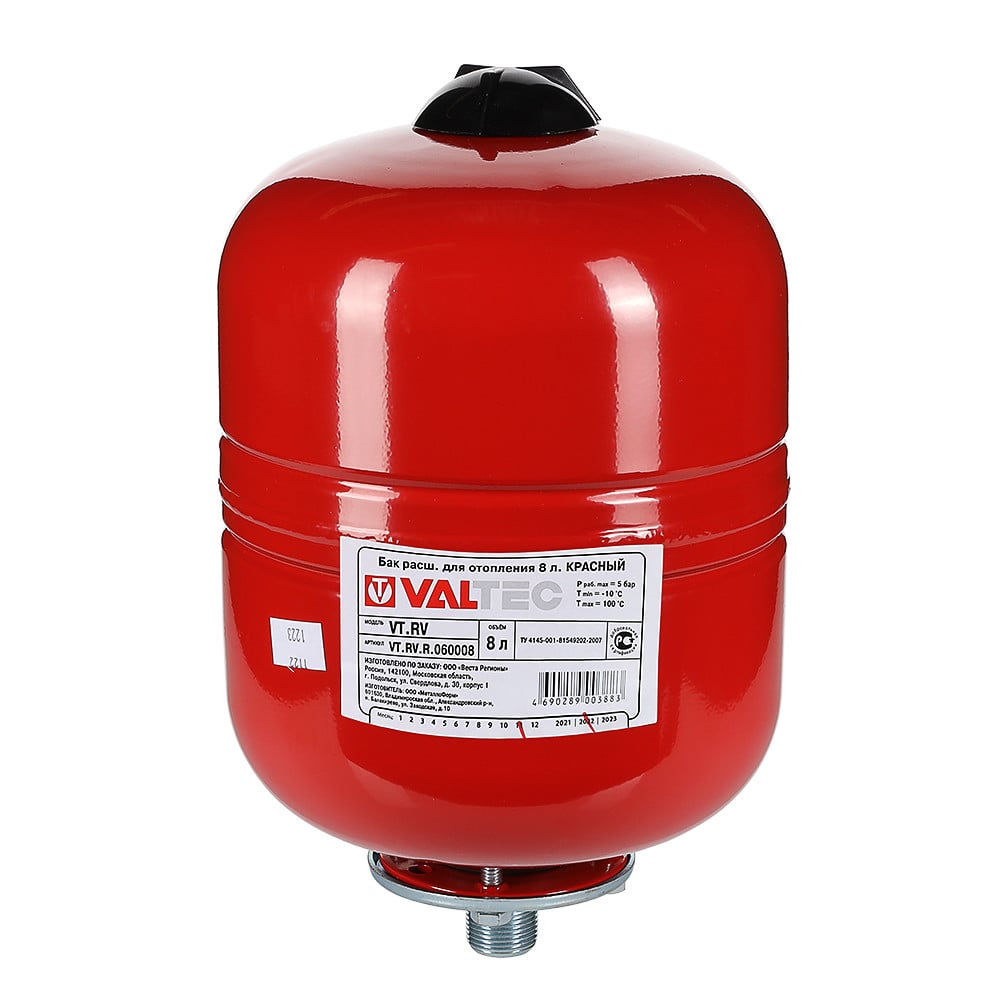 Мембранный бак для отопления 24 л VALTEC Valtec VT.RV.R.060024