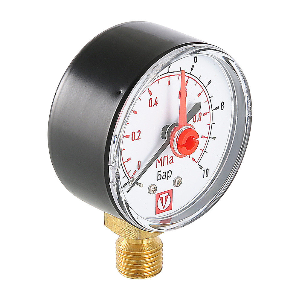 Манометр-индикатор с нижним подключением VT.TM50.D 50 мм 1/4" 0-10 бар VALTEC Valtec VT.TM50.D.02
