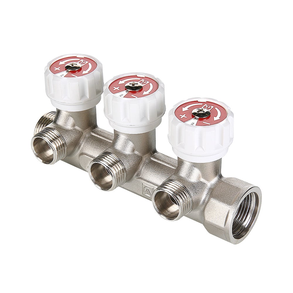 Коллектор c регулирующими вентилями 3/4" 4 х 1/2" VALTEC Valtec VTc.570.N.0504